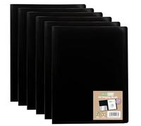 eco-eco A5 100% Recycled 120 Pocket Black Flexible Cover Portfolio Book Folder Display Book, Pack of 6 Folders, eco166x6