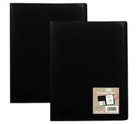 eco-eco A5 100% Recycled 20 Pocket Black Flexible Cover Portfolio Book Folder Display Book, eco015x2