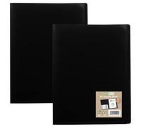 eco-eco A5 100% Recycled 40 Pocket Black Flexible Cover Portfolio Book Folder Display Book, eco016x2