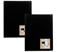 eco-eco A5 100% Recycled 60 Pocket Black Flexible Cover Portfolio Book Folder Display Book, Pack of 2 Folders, eco163x2