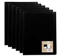 eco-eco A5 100% Recycled 60 Pocket Black Flexible Cover Portfolio Book Folder Display Book, Pack of 6 Folders, eco163x6