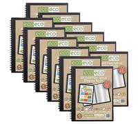 eco-eco A5 50% Recycled 20 Pocket Fold Flat Spiral Bound Display Book, Pack of 12, eco136x12