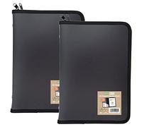 eco-eco A5 50% Recycled 30 Pocket Black Zipped Presentation Display Book, File Folder, Artwork Portfolio with Plastic Sleeves, (Pack of 2), eco089x2