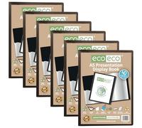 eco-eco A5 50% Recycled 40 Pockets Presentation Display Book Folder (Pack of 6), eco002x6
