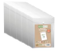 eco-eco A5 50% Recycled Clear Transparent Portrait Press Stud Popper Wallet, Plastic Folders 230x170mm (Pack of 25), 200mic, eco158x25