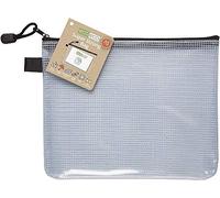 eco-eco A5 95% Recycled Super Strong Bag, Waterproof Mesh Tuff Bag, Reinforced, Black Zip Closure (Pack of 12)