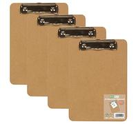 eco-eco A5 Masonite Strong Clipboard with Low Profile Metal Clip, eco118x4