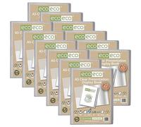 eco-eco A5 Size 50 Percent Recycled 20 Pocket Clear Presentation Display Book, Storage Case Portfolio Art Folder with Plastic Sleeves, Pack of 12, eco127x12