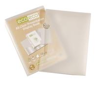 eco-eco A5 Size 50% Recycled 100 Pocket Clear Presentation Display Book, Storage Case Portfolio Art Folder with Plastic Sleeves with Clear Display Box, eco150