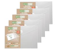 eco-eco A6 95% Recycled Clear Press Stud Popper Wallet, Plastic Folders (Pack of 25), eco155x25