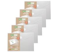 eco-eco A7 95% Recycled Clear Press Stud Popper Wallet, Plastic Folders (Pack of 25), eco154x25