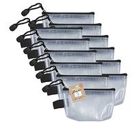 eco-eco Micro 95% Recycled Super Strong Bag, Waterproof Mesh Tuff Bag, Reinforced Black Zip Closure, 13x8cm, Pack of 12, eco122x12