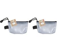 eco-eco Micro 95% Recycled Super Strong Bag, Waterproof Mesh Tuff Bag, Reinforced Black Zip Closure, 13x8cm, eco122 (Pack of 2)