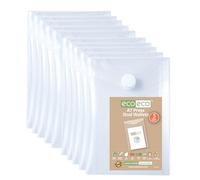 eco-eco Mini 95% Recycled Clear Transparent Portrait Press Stud Popper Wallet, Plastic Folders 74x105mm (Pack of 10), 200mic, eco206x2