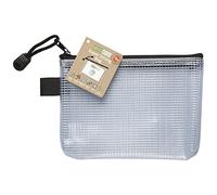 eco-eco Mini 95% Recycled Super Strong Bag, Waterproof Mesh Tuff Bag, Reinforced, Black/Clear Zip Closure eco036