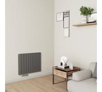 Eco Eleganza Anthracite Horizontal Flat Aluminium Middle Connection Radiator 600x750mm Double Panel 3056 BTU