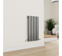 Eco Eleganza Anthracite Horizontal Flat Designer Aluminium Radiator 600x300mm Single Panel 921 BTU