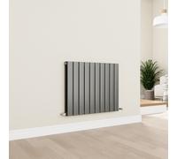 Eco Eleganza Anthracite Horizontal Flat Designer Aluminium Radiator 600x750mm Double Panel 3056 BTU