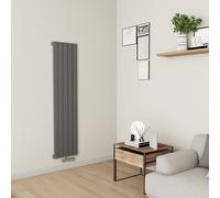 Eco Eleganza Anthracite Vertical Flat Aluminium Middle Connection Radiator 1600x375mm Single Panel 2546 BTU