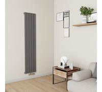 Eco Eleganza Anthracite Vertical Flat Aluminium Middle Connection Radiator 1800x375mm Single Panel 2823 BTU