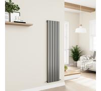 Eco Eleganza Anthracite Vertical Flat Designer Aluminium Radiator 1600x375mm Single Panel 2546 BTU