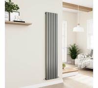 Eco Eleganza Anthracite Vertical Flat Designer Aluminium Radiator 1800x375mm Single Panel 2823 BTU