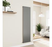 Eco Eleganza Anthracite Vertical Flat Designer Aluminium Radiator 1800x450mm Single Panel 3388 BTU