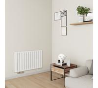 Eco Eleganza White Horizontal Flat Aluminium Middle Connection Radiator 600x975mm Double Panel 3973 BTU