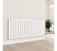 Eco Eleganza White Horizontal Flat Designer Aluminium Radiator 600x1425mm Double Panel 5807 BTU