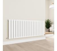 Eco Eleganza White Horizontal Flat Designer Aluminium Radiator 600x1425mm Single Panel 4373 BTU