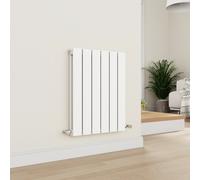 Eco Eleganza White Horizontal Flat Designer Aluminium Radiator 600x450mm Double Panel 1834 BTU