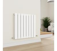Eco Eleganza White Horizontal Flat Designer Aluminium Radiator 600x600mm Double Panel 2445 BTU