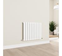 Eco Eleganza White Horizontal Flat Designer Aluminium Radiator 600x750mm Single Panel 2302 BTU
