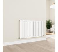 Eco Eleganza White Horizontal Flat Designer Aluminium Radiator 600x975mm Double Panel 3973 BTU