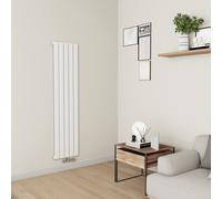 Eco Eleganza White Vertical Flat Aluminium Middle Connection Radiator 1600x375mm Single Panel 2546 BTU