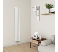 Eco Eleganza White Vertical Flat Aluminium Middle Connection Radiator 1800x300mm Single Panel 2258 BTU
