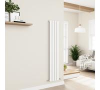 Eco Eleganza White Vertical Flat Designer Aluminium Radiator 1600x300mm Double Panel 2699 BTU