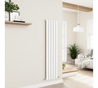 Eco Eleganza White Vertical Flat Designer Aluminium Radiator 1600x375mm Single Panel 2546 BTU