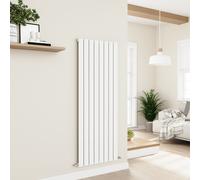 Eco Eleganza White Vertical Flat Designer Aluminium Radiator 1600x600mm Single Panel 4073 BTU