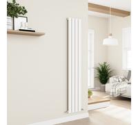Eco Eleganza White Vertical Flat Designer Aluminium Radiator 1800x300mm Single Panel 2258 BTU