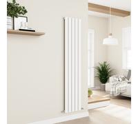 Eco Eleganza White Vertical Flat Designer Aluminium Radiator 1800x375mm Single Panel 2823 BTU