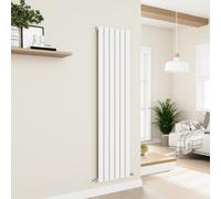 Eco Eleganza White Vertical Flat Designer Aluminium Radiator 1800x450mm Single Panel 3388 BTU