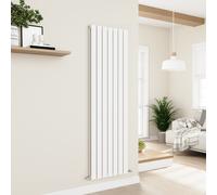 Eco Eleganza White Vertical Flat Designer Aluminium Radiator 1800x525mm Double Panel 5124 BTU