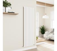 Eco Eleganza White Vertical Flat Designer Aluminium Radiator 1800x525mm Single Panel 3952 BTU