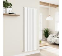 Eco Eleganza White Vertical Flat Designer Aluminium Radiator 1800x600mm Double Panel 5856 BTU