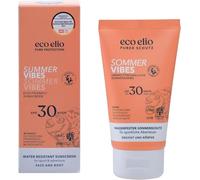 eco elio Summer Vibes SPF 30 | Water-Resistant Sun Cream | Face & Body | Reef Safe, Organically Formulated, Fast-Absorbing | No White Cast, Non-Greasy | 50ml Travel-Size Sunscreen