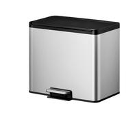 Eco Essential Trash Can In Stainless Steel Silver Color Capacity 15L + 15L