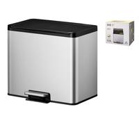 Eco Essential Trash Can In Stainless Steel Silver Color Capacity 20L + 9L