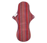 Eco Femme Reusable Night Pad, Heavy Flow, Organic Cotton Flannel, 26.5 cm, Vibrant Stripes
