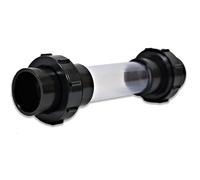 eco-filtration 50mm in-Line Demountable Coupling Sight Glass Connector PVC Fitting for 50mm Solvent Weld Pipe - Transparent Sight Glass for Water Flow Monitoring
